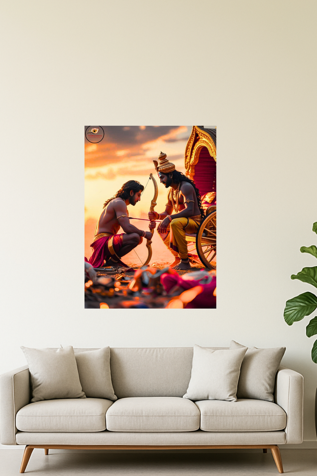 Shree Krishna & Arjuna Divine Unframed Posters