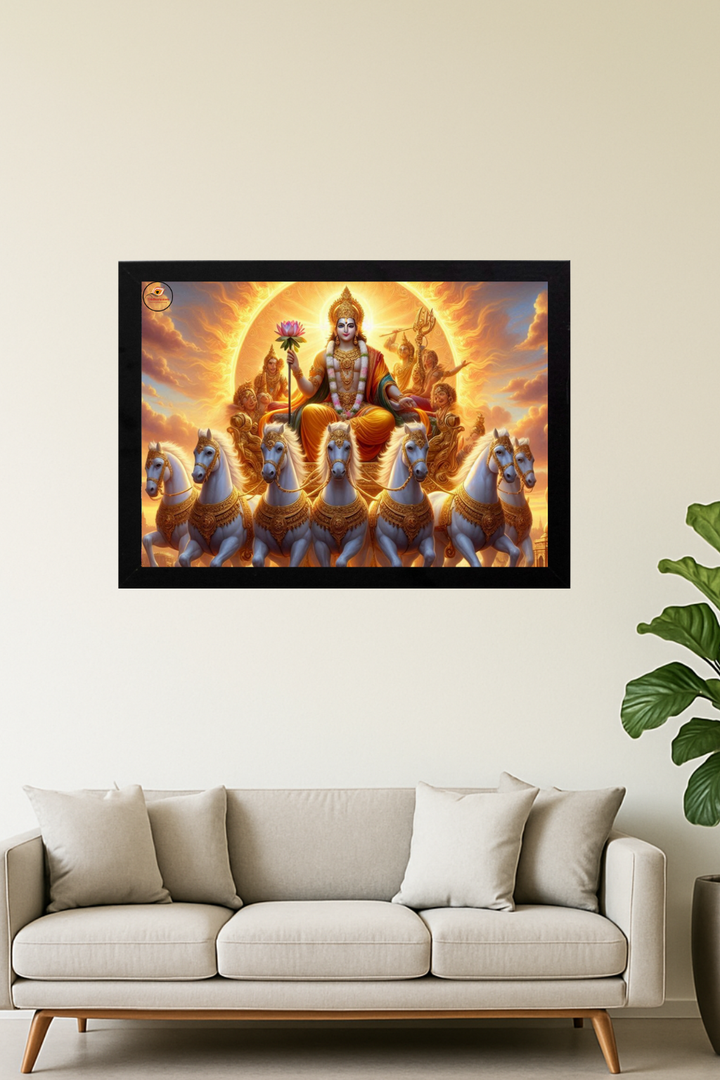 Lord Suryadev with Seven Horse Framed Posters