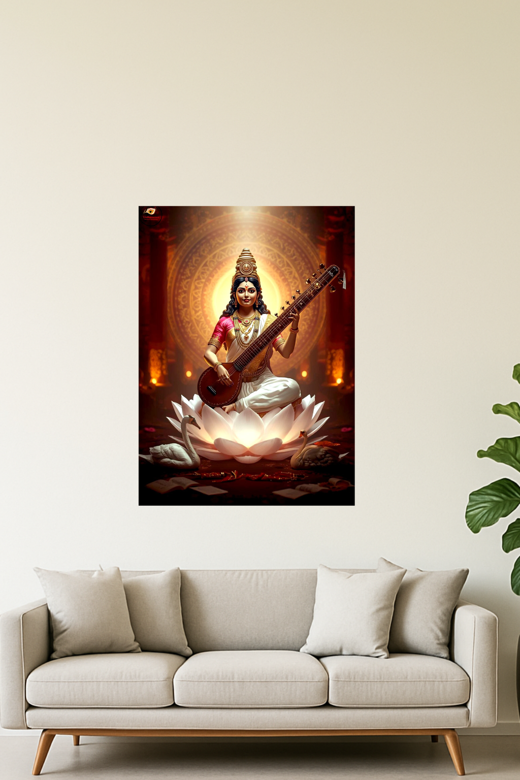 Maa Saraswati Divine Unframed Posters