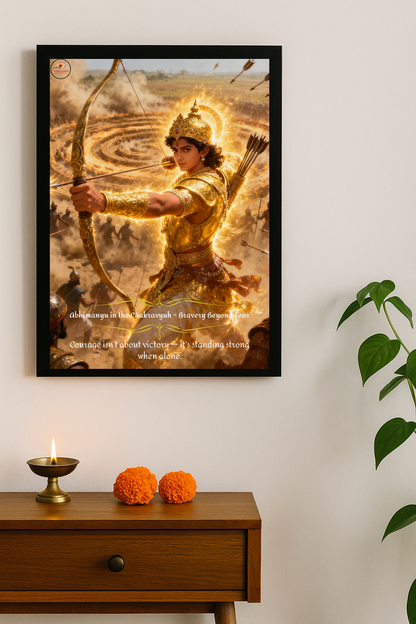 Abhimanyu in the Chakravyuh Framed Posters