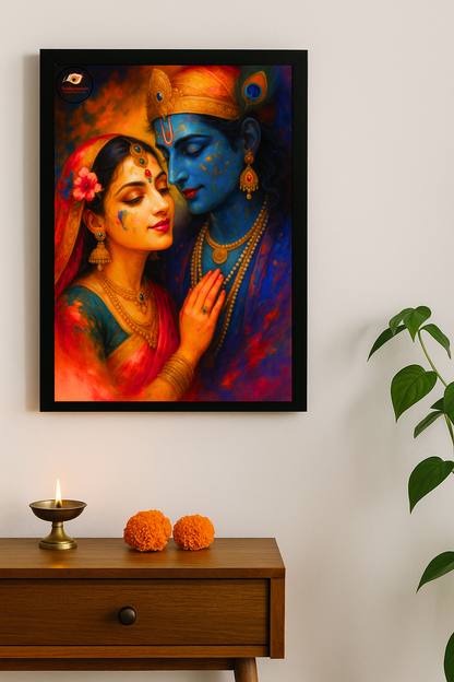 Radhakrishna Divine love Framed Posters