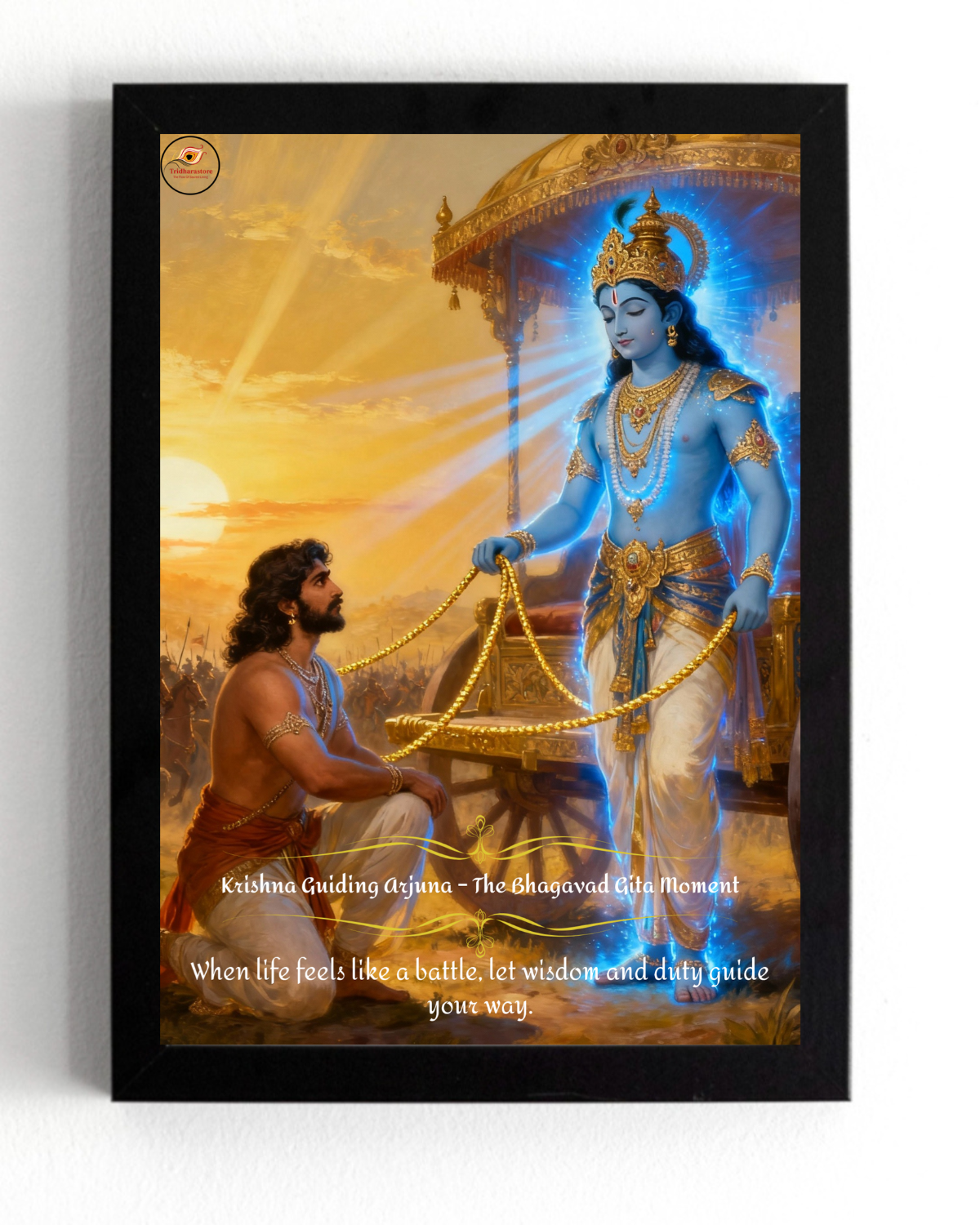 Krishna Guiding Arjuna Framed Posters