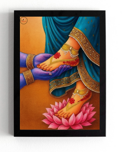 Shree Radha Feet Hold Shree krishna  Framed Posters