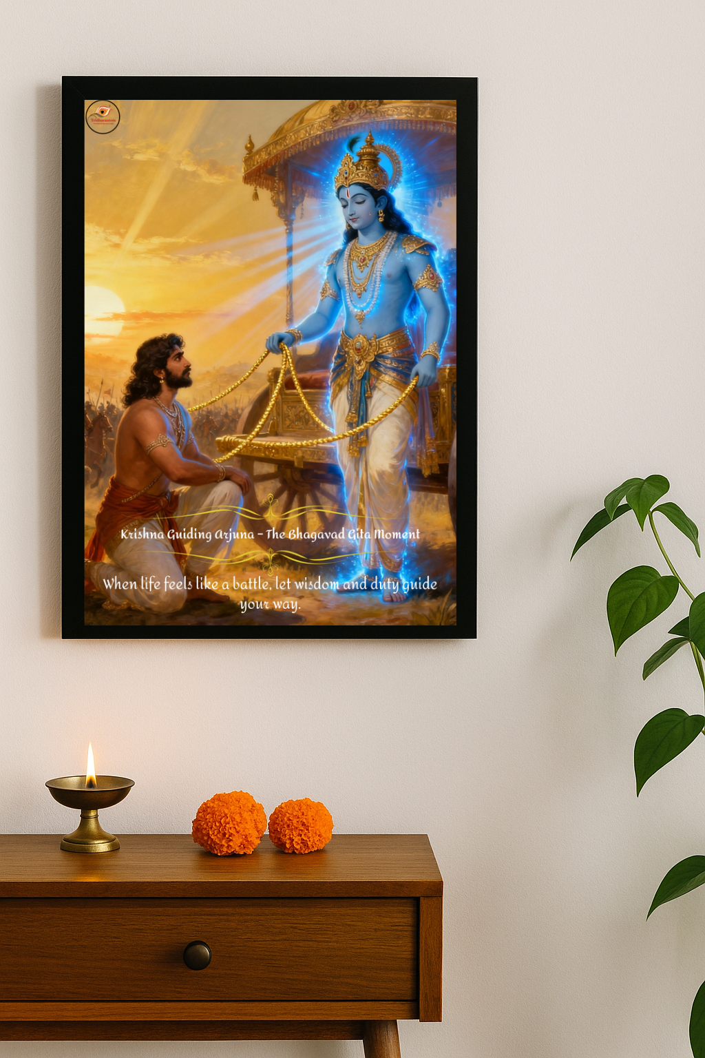 Krishna Guiding Arjuna Framed Posters