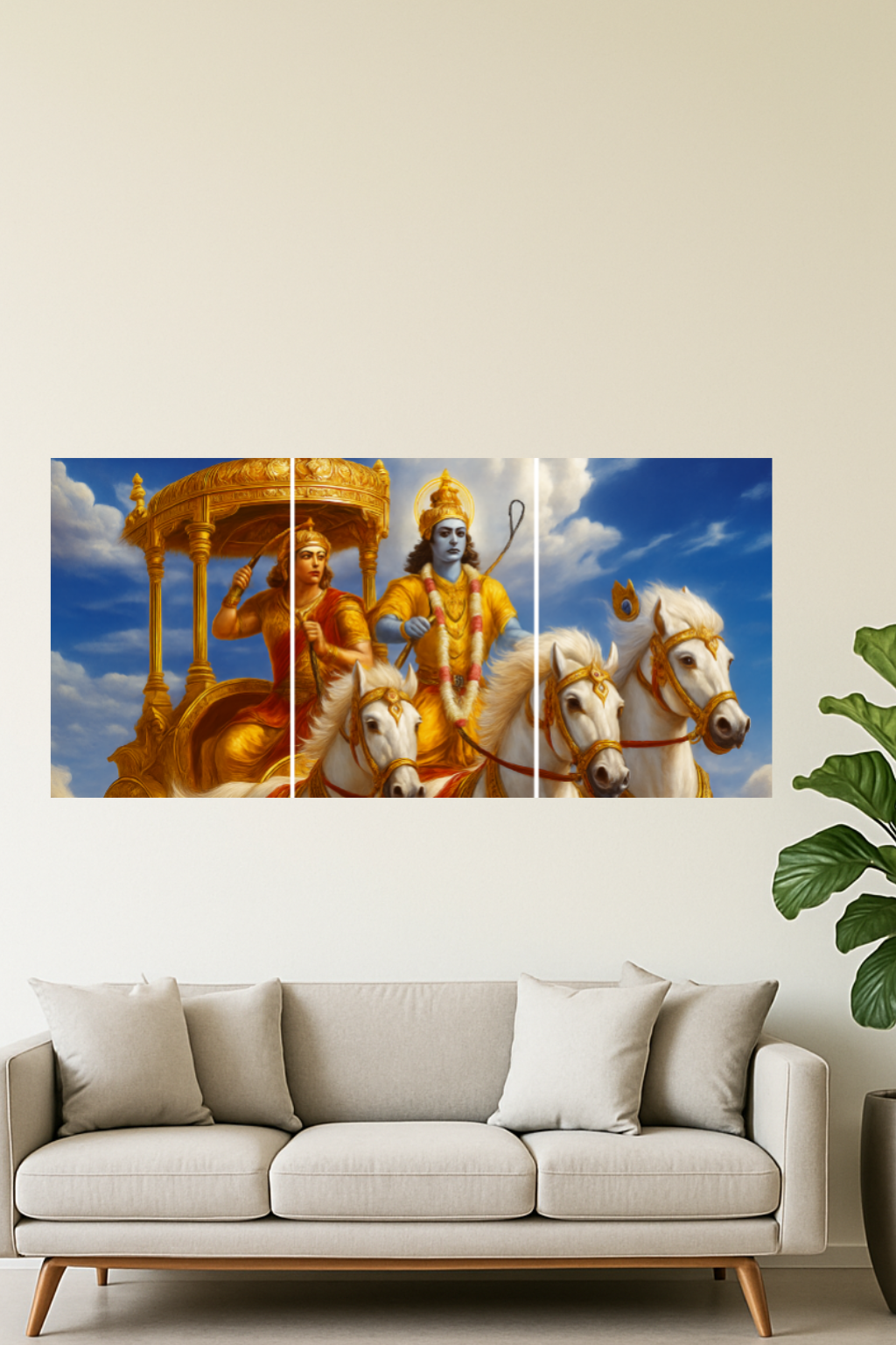 Mahabharat Battleground split Divine Unframed Posters