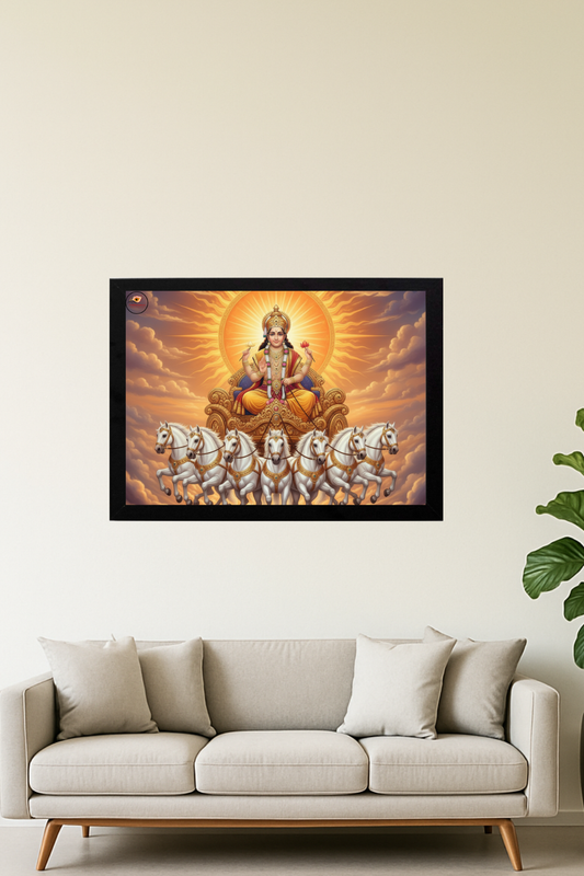 Lord Suryadev with Seven Horse Framed Posters