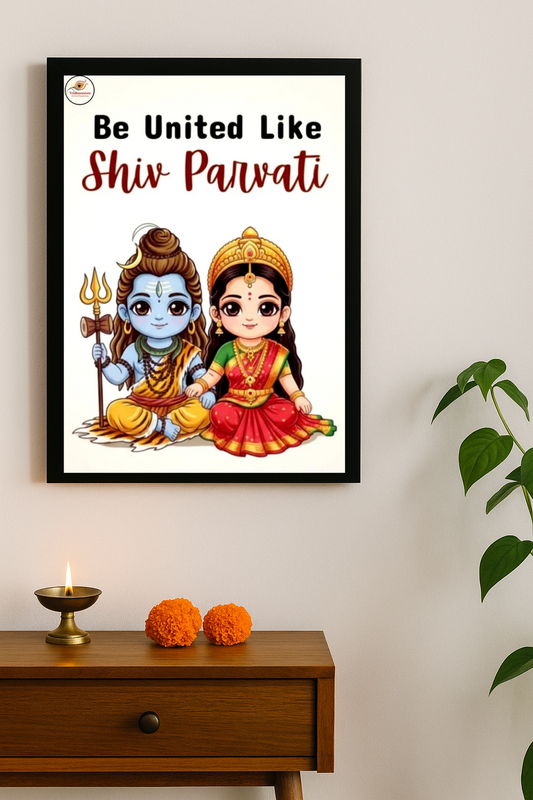 Shiv Parvati Divine Guidance Framed Posters