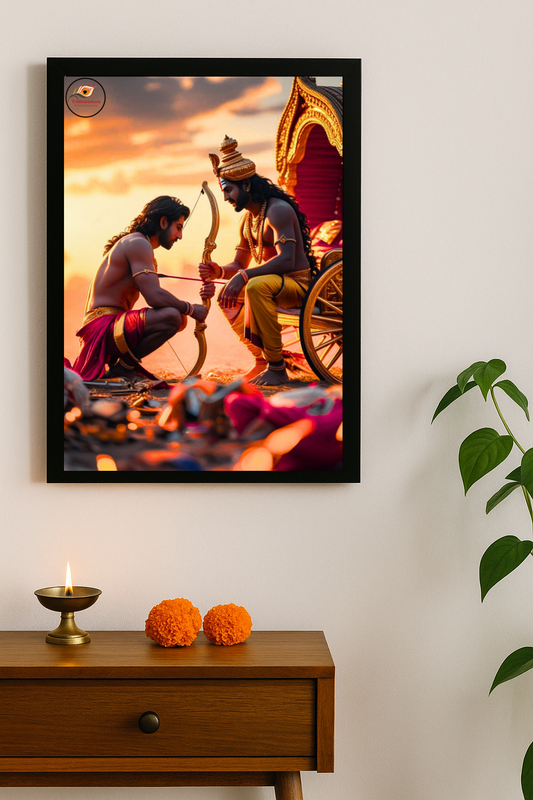 Shree Krishna with Arjun Framed Posters
