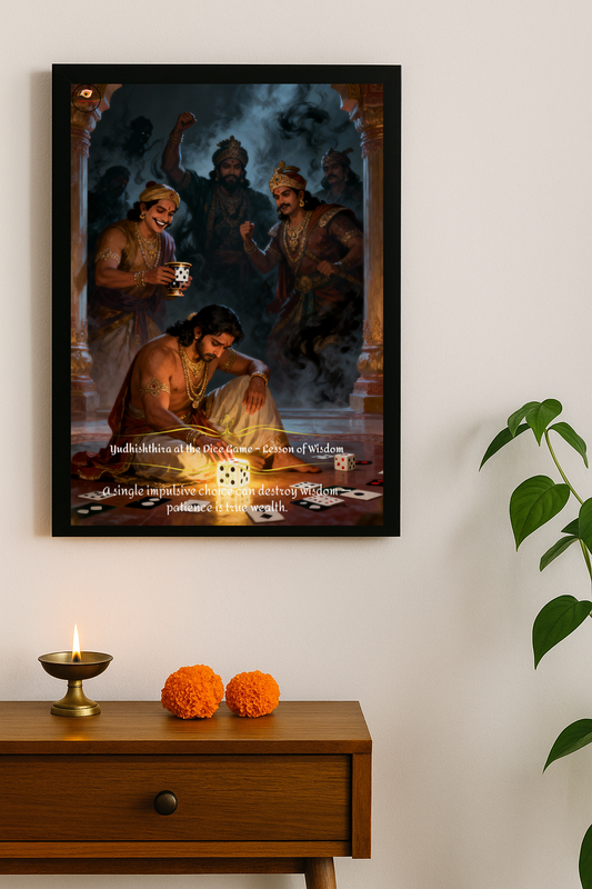 Yudhishthira at the Dice Game Framed Posters