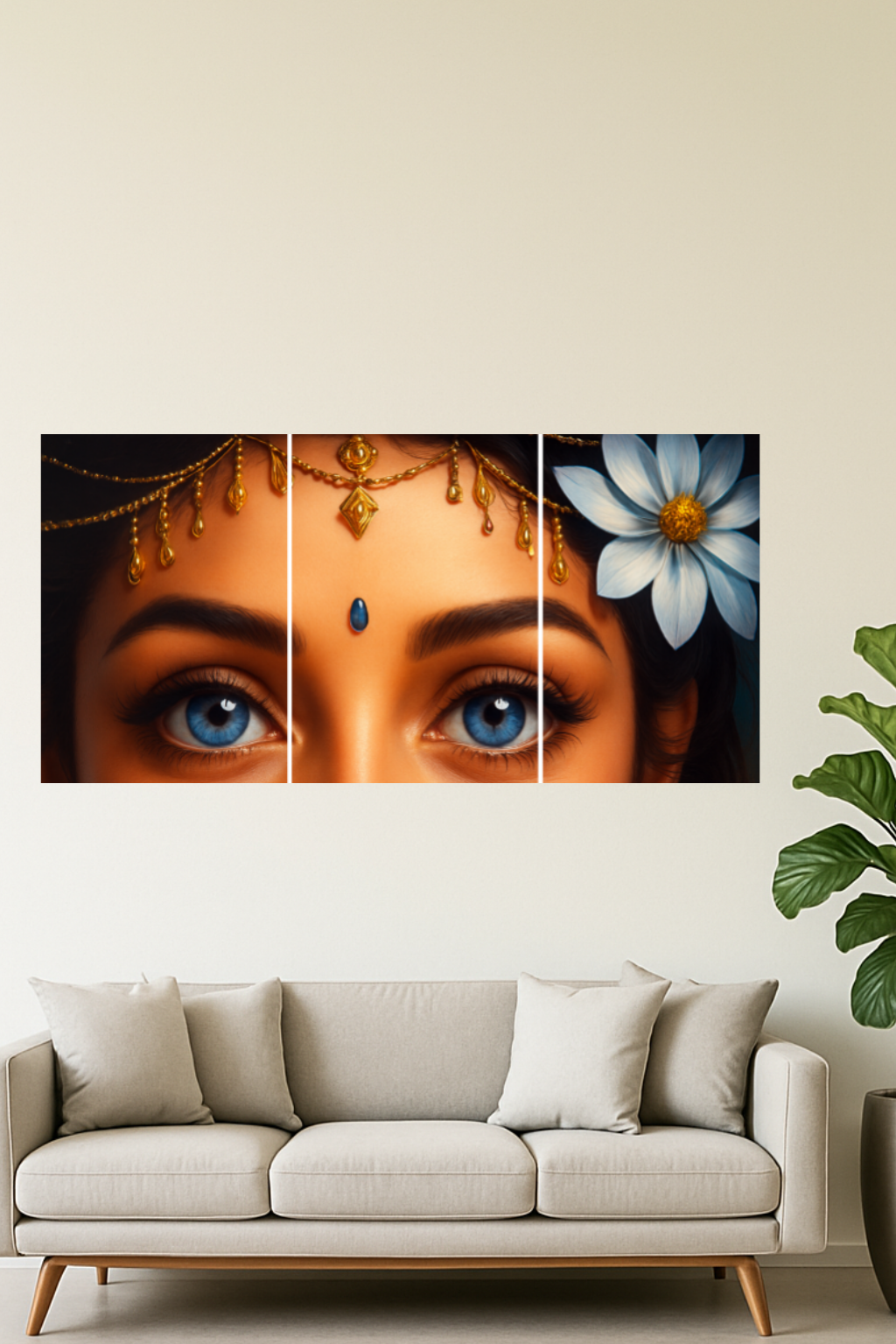 Shree Radha Glowing Eyes split Divine Unframed Posters