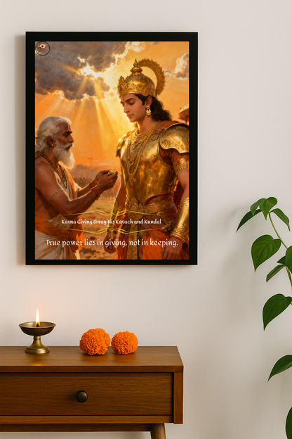 Karna Giving away his kavach & Kundal Framed Posters