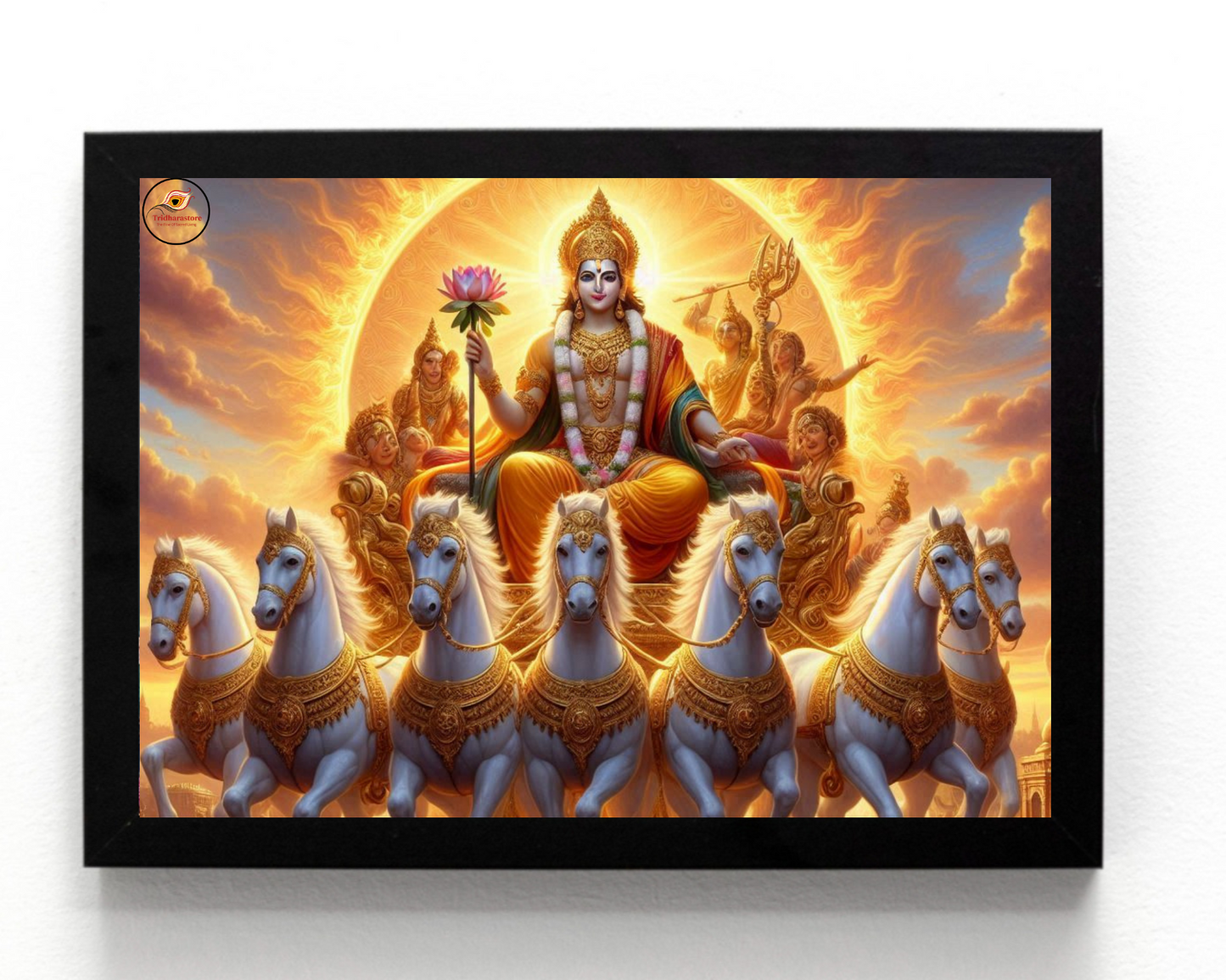Lord Suryadev with Seven Horse Framed Posters