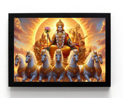 Lord Suryadev with Seven Horse Framed Posters